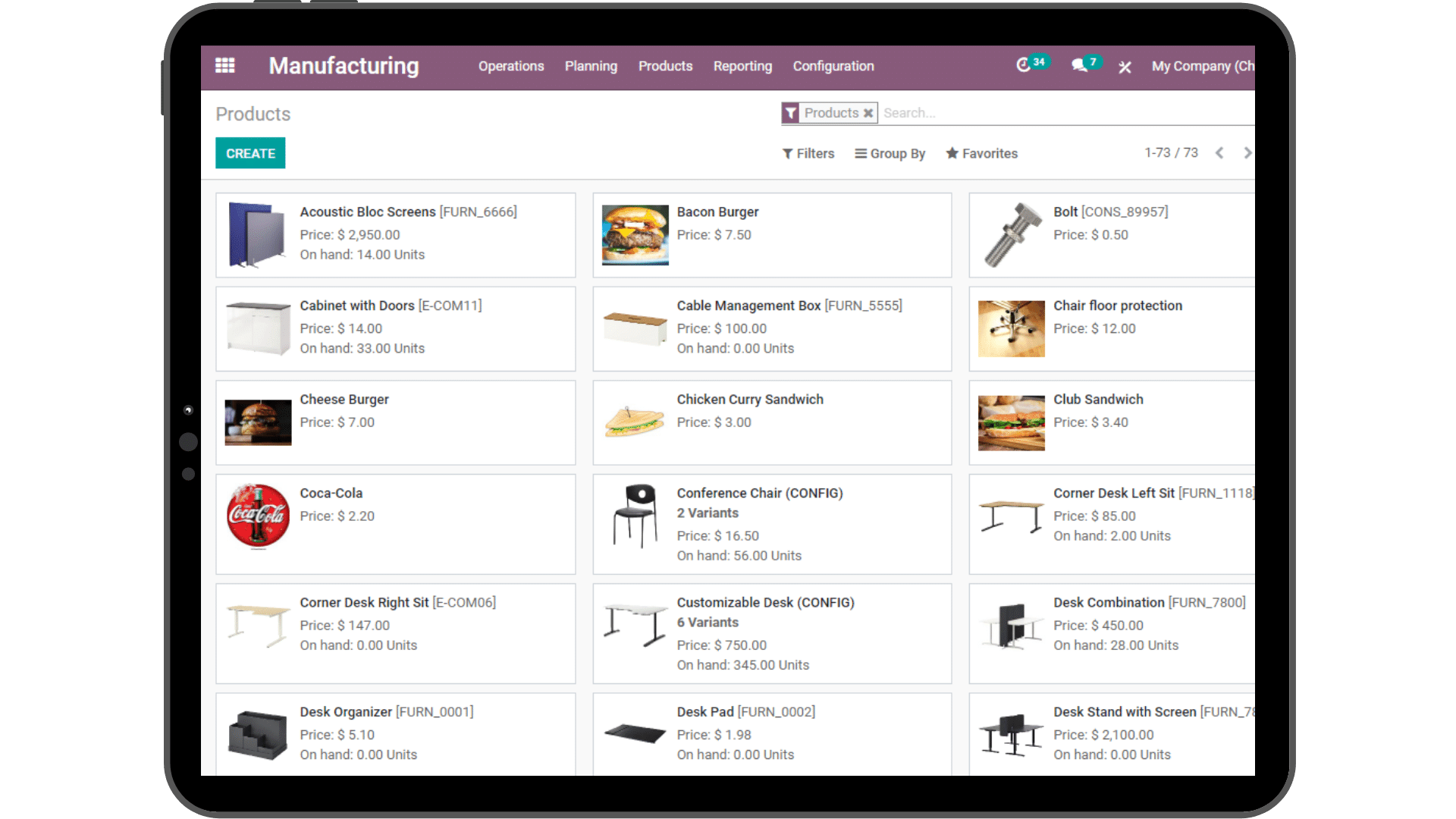 Productieproces in Odoo