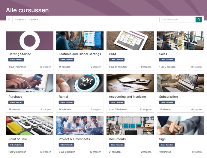 E-learnings van odoo