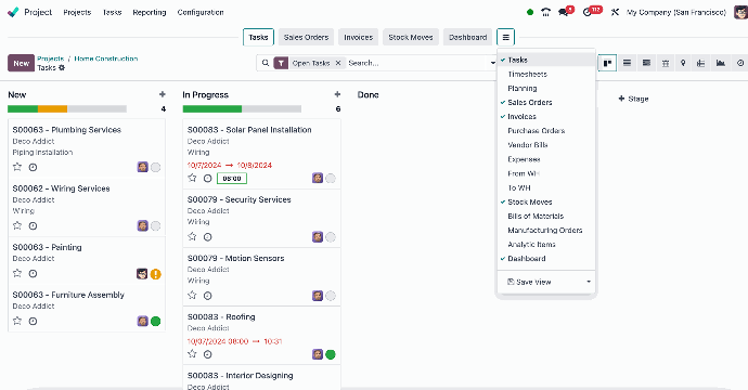 Projecten in Odoo 18 Projecten in Odoo 18