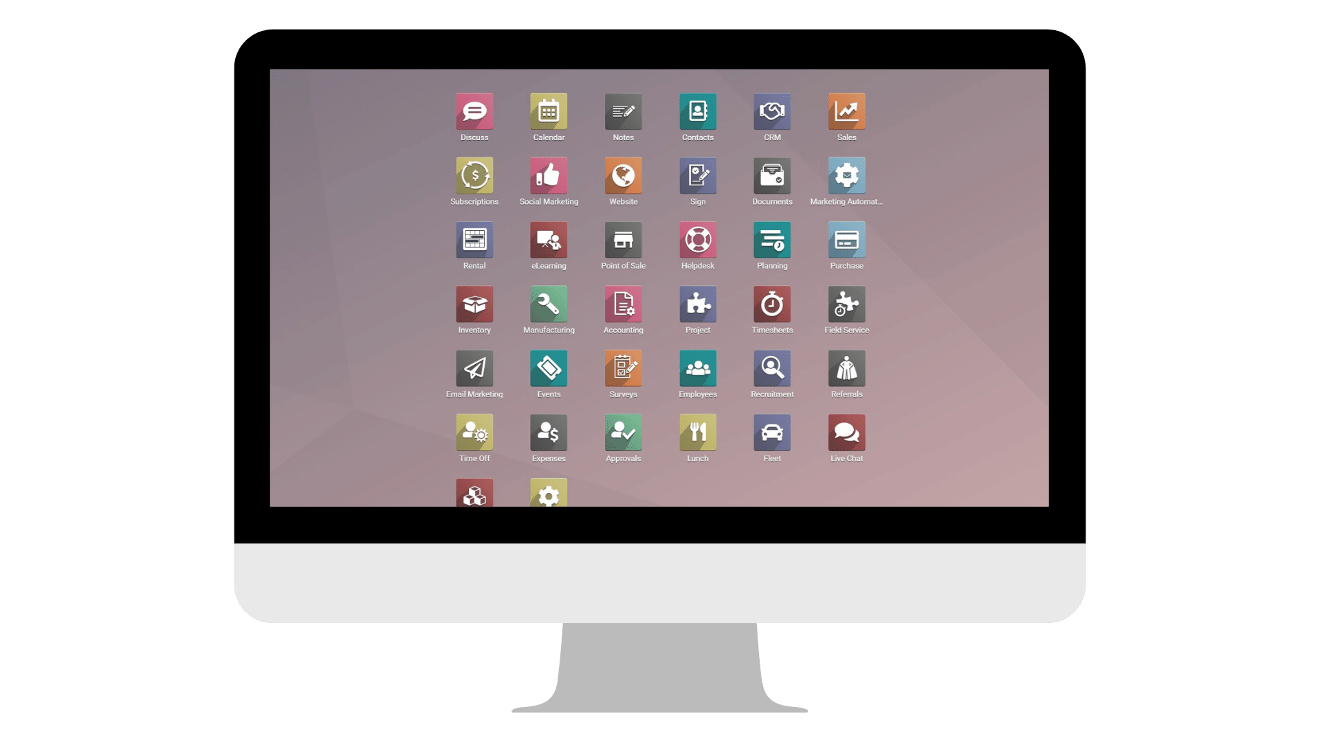 Odoo homescherm Odoo homescherm