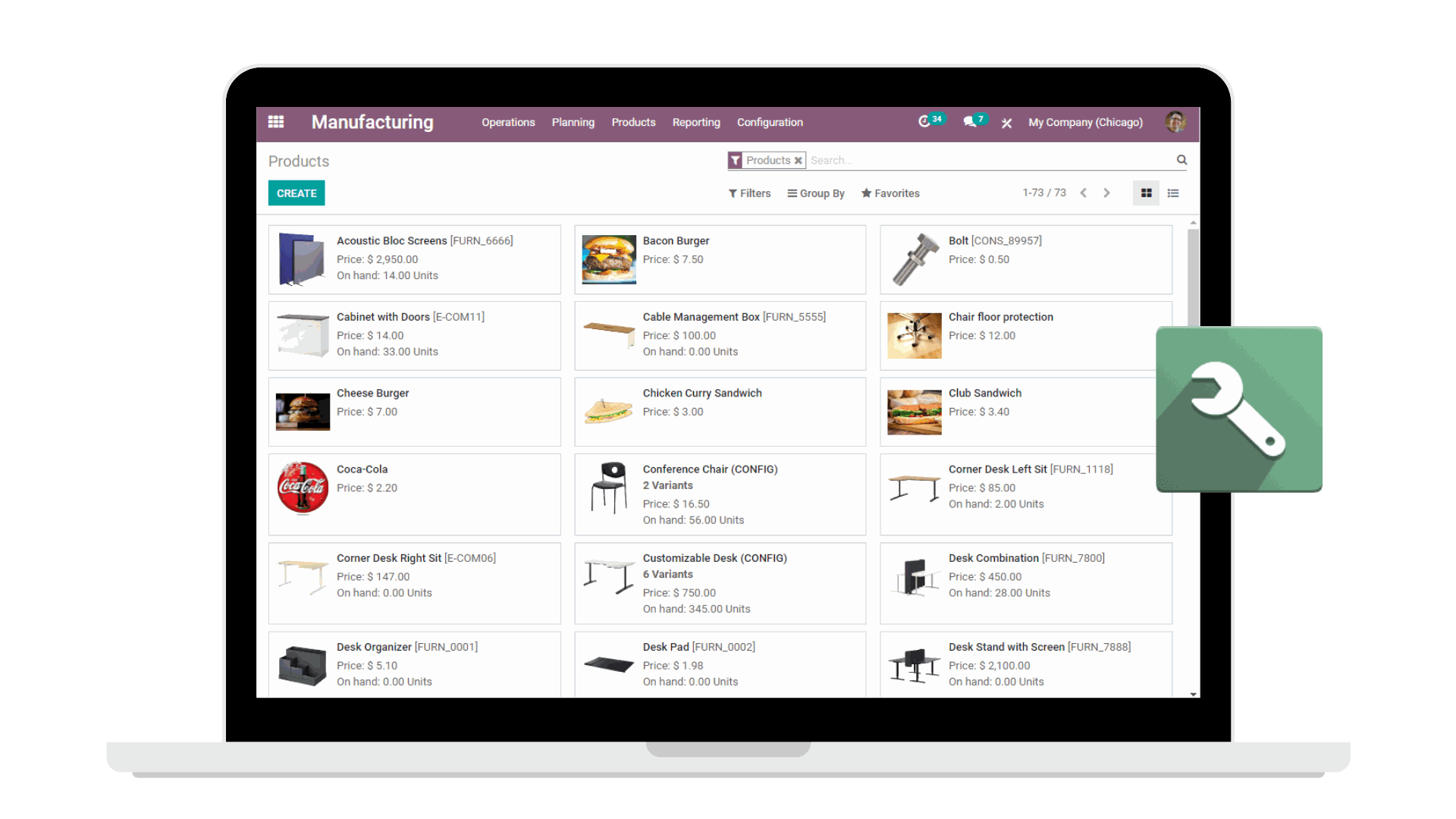 Odoo MRP app